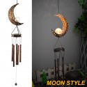 Wind Bell LED Solar Powered Lamp Home Outdoor Indoor Decor Gift Moon Sun Star - Type A