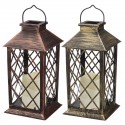 Solar Power Hanging Lantern LED Lamp Retro Style Light Outdoor/Indoor for Garden Christmas Decorations - Antique Bronze