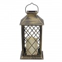 Solar Power Hanging Lantern LED Lamp Retro Style Light Outdoor/Indoor for Garden Christmas Decorations - Antique Bronze