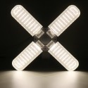 AC110-265V 50W 2835 Four-Leaf Foldable E27 240 LED Grow Light Bulb With Lamp Holder Clip for Vegetables Growth 