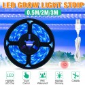 0.5/2/3M IP65 Waterproof LED Grow Light Strip Plant Growing Lamp Touch Control Ice Blue Light - 0.5M No