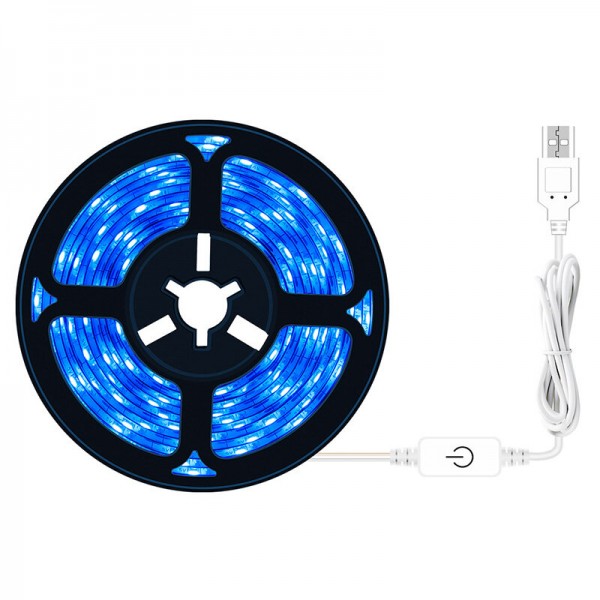 0.5/2/3M IP65 Waterproof LED Grow Light Strip Plant Growing Lamp Touch Control Ice Blue Light - 0.5M No