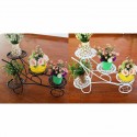 4 Tier Metal Shelves Flower Pot Plant Stand Display Indoor Outdoor Garden - Black