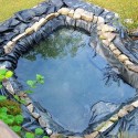 8-32ft Sizes Fish Pond Liner Gardens Pools PVC Membrane Reinforced Landscaping Cover - 2.5m X 2.5m
