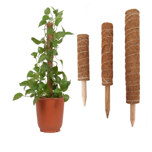 4 Pack Coir Totem Pole Plant Coir Moss Stick Totem Pole for Climmbing Plant Support Extension Climbing Indoor Plants Creepers - 