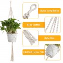 4Pcs Hand-woven Flower Pot Net Pocket Gardening Balcony Plant Lanyard  Holder