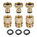  Brass Inner Teeth Quick Connector Set 3/4" GHT Brass Garden Hose Quick Connector With Washers
