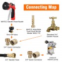 Garden Hose 3/4in GHT  Solid Brass Quick Connect Kit Watering Outdoor Home