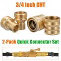 Garden Hose 3/4in GHT  Solid Brass Quick Connect Kit Watering Outdoor Home