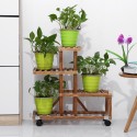 Flower Stand Flower Shelf Multi-level Wood Plant Stairs Indoors Outdoors Garden - #1