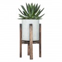 Garden Patio Planter Flower Square Round Wooden Stand Cement Pot Decor Outdoor  - Triangle