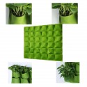 Multi Pocket Wall Hanging Plating Bag Vertical Flower Grow Pouch Planter Garde - Black