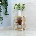 3+3+2Tiers Wooden Plant Stand Indoor Outdoor Patio Garden Flower Pot Stand Shelf - 4