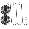 Plant Pot Stand Flower Storage Rack Metal Floor Standing Shelf Garden Decor - White