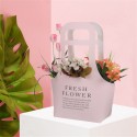 Folding Flower Boxes Paper l Wrapping Party Wedding Gift Handle 10Pcs/Set - Brown