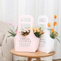 Folding Flower Boxes Paper l Wrapping Party Wedding Gift Handle 10Pcs/Set - Brown