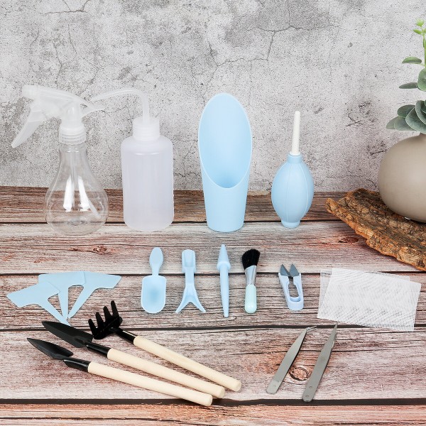 16/7Pcs Gardening Tool Miniature Set Hand Transplanting Succulent Planting Kits - C