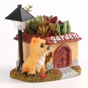 LED Cute Dog Succulent Flower Pot with Drainage  Small Flower Pot Garden Plants Pot Desk Flower Decoration