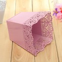 Rural Style Hollow Square Iron Sheet Flower Pot Home Garden Decoration Flower Pot - S White