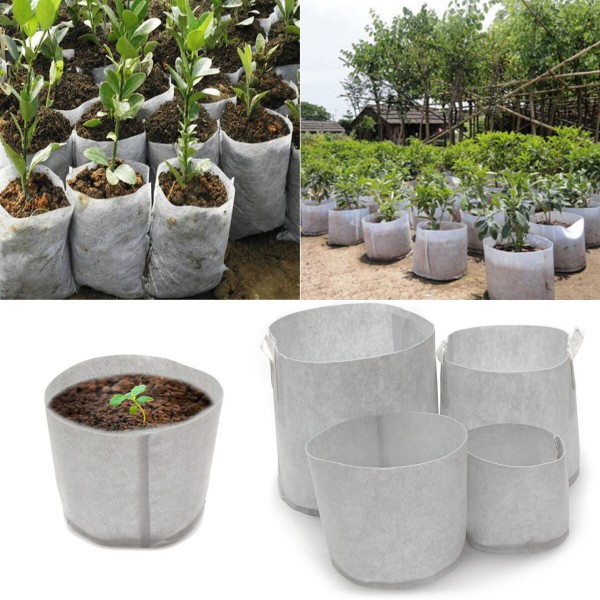 10Pcs Eco-Friendly Round Fabric Pot Planting Pouch Root Grow Aeration Container Seedling Bag Box  - #3