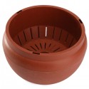 Plastic Hanging Planter Pot Home Yard Hanging Flowers Baskets With Chain - brick red