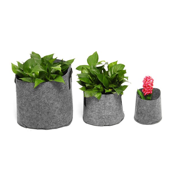 1-30 Gallon Planting Fabric Grow Box Breathable Pots Planter Root Pouch Container Plant Smart Pots  - C