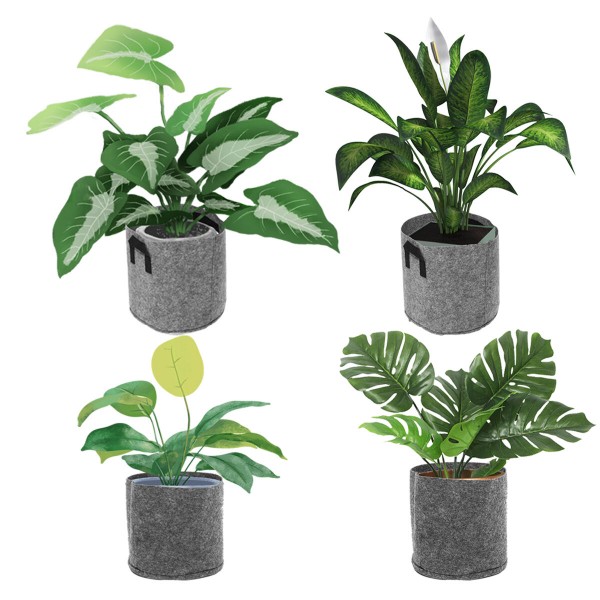 1-30 Gallon Planting Fabric Grow Box Breathable Pots Planter Root Pouch Container Plant Smart Pots  - C