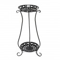 Iron Multifunctional Balcony Floor Standing Succulent Flower Pot Flower Stand - Black