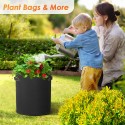 5-Pack 7/10/12/13 Gal Garden Planting Pots Grow Planter Bags for Potato Carrot - 12 Gal