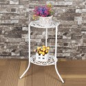 Plants Pot Flower Shelf Bracket Holder Stand Metal Planter Storage Organizer Display Rack Home Garden Decorations - White