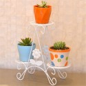 Indoor Outdoor Metal Plant Stand Rack Floor Standing Home Garden Decoration - White