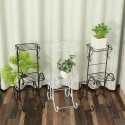 3 Layers Metal Flower Shelf Home Floor-standing Indoor Space Living Room Green Bar Flower Pot Rack - White