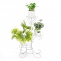 3 Layers Metal Flower Shelf Home Floor-standing Indoor Space Living Room Green Bar Flower Pot Rack - White