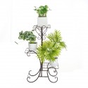 3 Layers Metal Flower Shelf Home Floor-standing Indoor Space Living Room Green Bar Flower Pot Rack - White