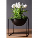 20cm Flower Pot Holder Metal Pot Stand Planter Garden Home Decorations Flower Display Rack - white
