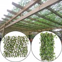 Artificial Ivy Expandable Stretchable Privacy Fence Faux Single Side Leafs Vine Screen for Outdoor Garden Yard - Small Evergreen