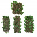 Artificial Ivy Expandable Stretchable Privacy Fence Faux Single Side Leafs Vine Screen for Outdoor Garden Yard - Small Evergreen