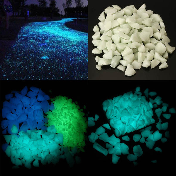 1000g Artificial Glowing Rubbles Garden Path Flower Pot Decor Landscape Noctilucent Stones - Yellow Green