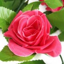 2pcs Artificial Plastic Rose Flower Vines Garland Home Garden Decoration -  Red