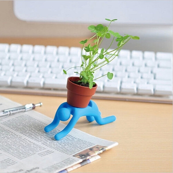 Interest Mini DIY Changed Iron Man Potted Plants Office Home Plant -  Red