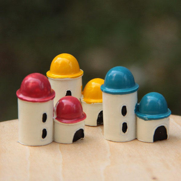 Mini  Castle Micro Landscape Decorations Garden DIY Decor -  Red