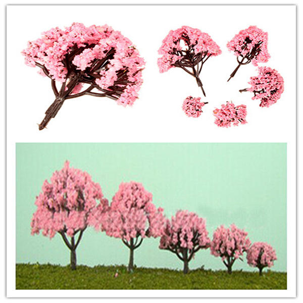 5 Size Pink  Trees Fairy Garden Ornament Plant Pot Decor - 6.5cm