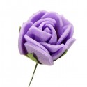 DIY Miniature Pretty Rose Ornaments Potted Plant Garden Decor - Purple