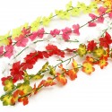 Artificial Silk Flower Vine Leaf Garland Plant Foliage Rattan Wedding Home Decorations - Green