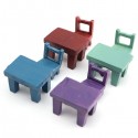 Mini  Stool Chair Desk Figurine Micro Landscape Ornament Gardening Decoration DIY Bonsai Craft - Purple Stool