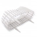 24Pcs White Flexible Plastic Garden Picket Fence Lawn Grass Edge Edging Border