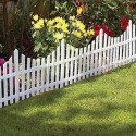 24Pcs White Flexible Plastic Garden Picket Fence Lawn Grass Edge Edging Border