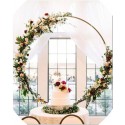 Round Wedding Arch Background Wrought Iron Shelf Decorative Props DIY Round Party Background Shelf - White