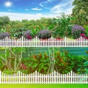 24Pcs White Flexible Plastic Garden Picket Fence Lawn Grass Edge Edging Border