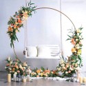 Round Wedding Arch Background Wrought Iron Shelf Decorative Props DIY Round Party Background Shelf - White